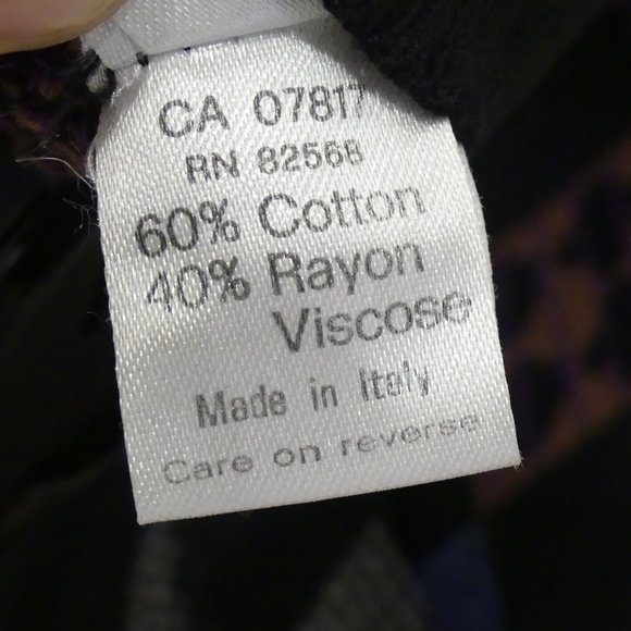 Pronto Uomo Made In Italy Black With Colourful Diamonds Large Cardigan Sweater - Picture 2 of 7